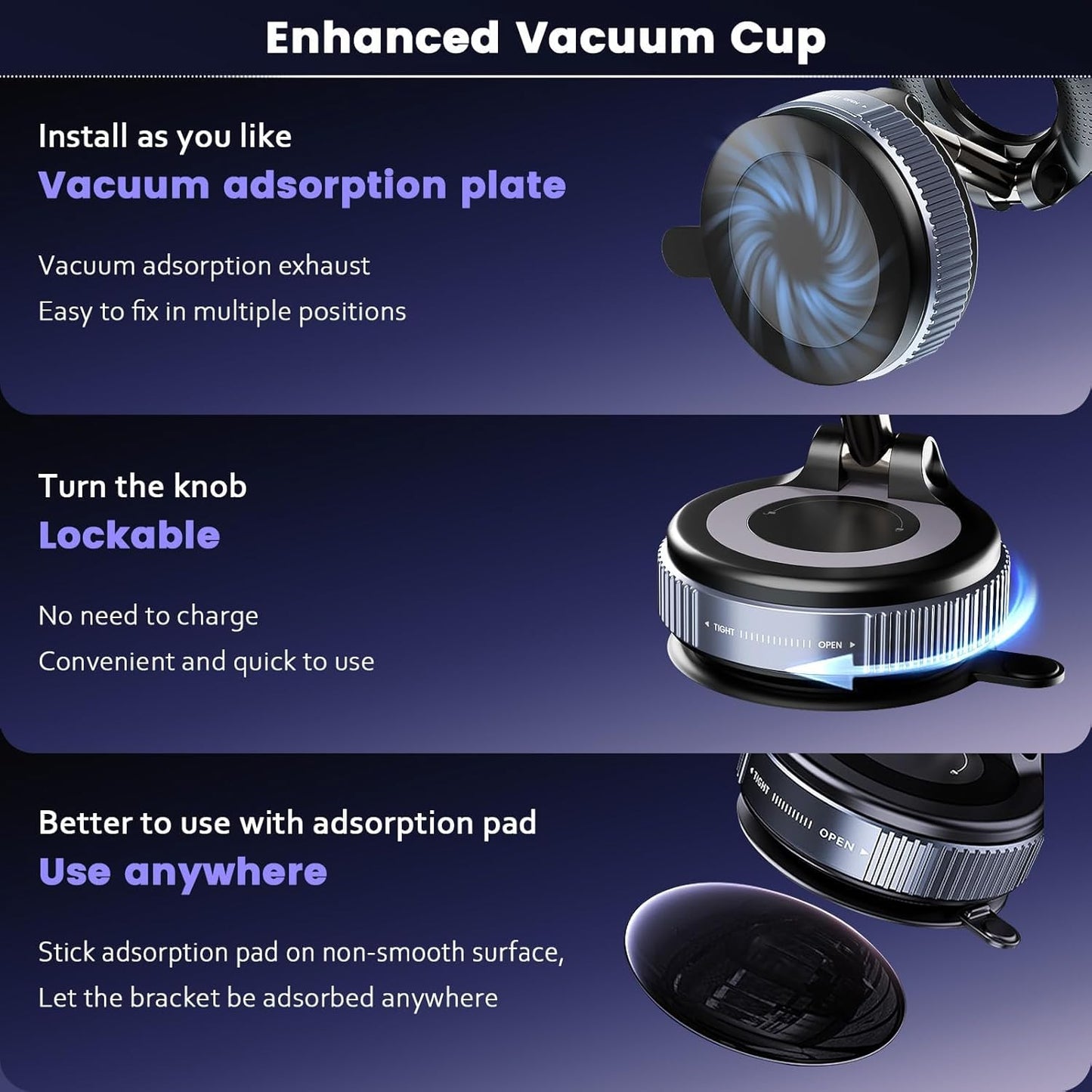 Vacuum Suction Magnetic Bracket